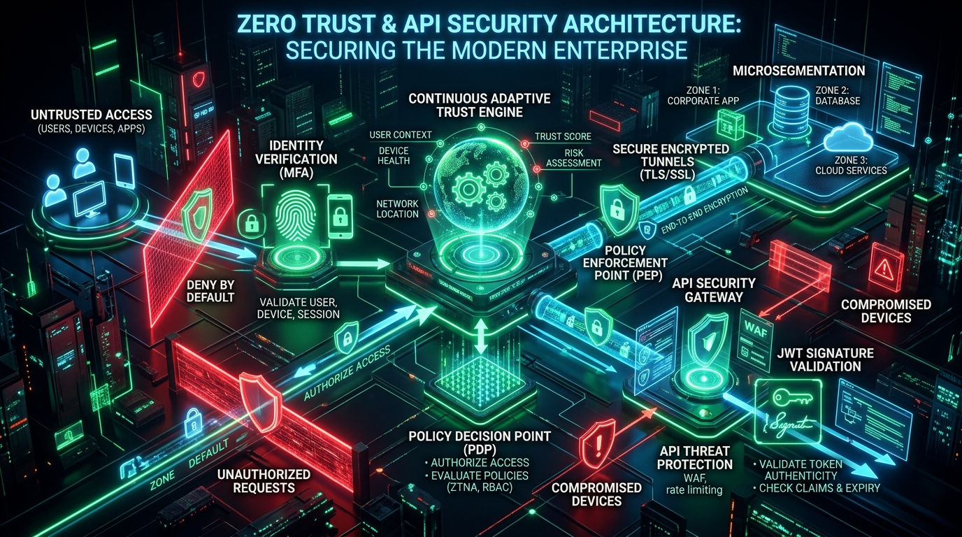 Zero Trust Güvenlik Mimarisi ve Modern API Savunması: Kurumsal Ağlarda Sürekli Doğrulama, JWT Güvenliği ve OWASP Tehdit Analizi
