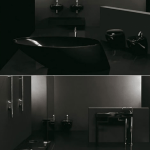 Modern siyah banyo tasarımı