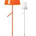 Modern turuncu ve beyaz ayaklı köşe lambası