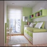 Yeşil genç odası dekorasyonu