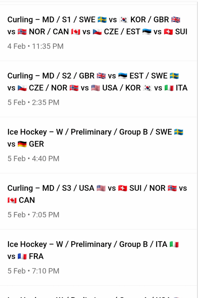2026 kış olimpiyatları takvimi