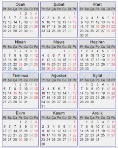 2026 tatil takvimi